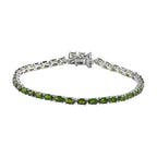 Natürliches Chromdiopsid Armband, ca. 20 cm, 925 Silber platiniert ca. 8,89 ct