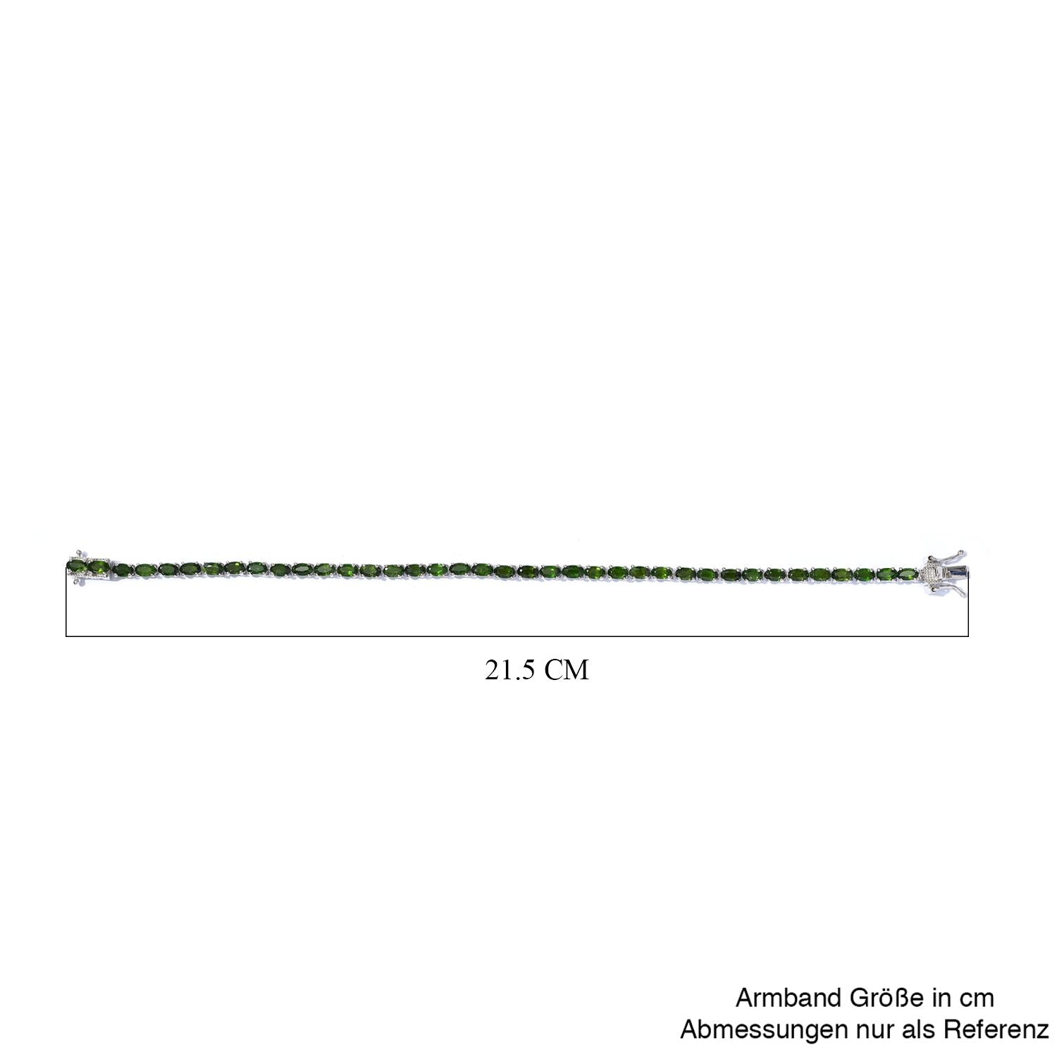 Natürliches Chromdiopsid Armband, ca. 20 cm, 925 Silber platiniert ca. 8,89 ct