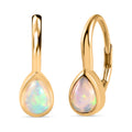 Natürliche, äthiopische Welo Opal Ohrringe, 925 Silber vergoldet ca. 0.94 ct