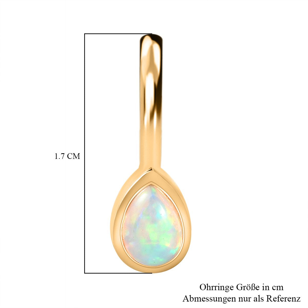 Natürliche, äthiopische Welo Opal Ohrringe, 925 Silber vergoldet ca. 0.94 ct