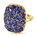 Masoala Saphir (Fissure gefüllt) Ring, 925 Silber vergoldet (Größe 17.00) ca. 8.05 ct