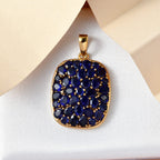 Masoala Saphir (Fissure gefüllt) Anhänger, 925 Silber vergoldet ca. 8.05 ct