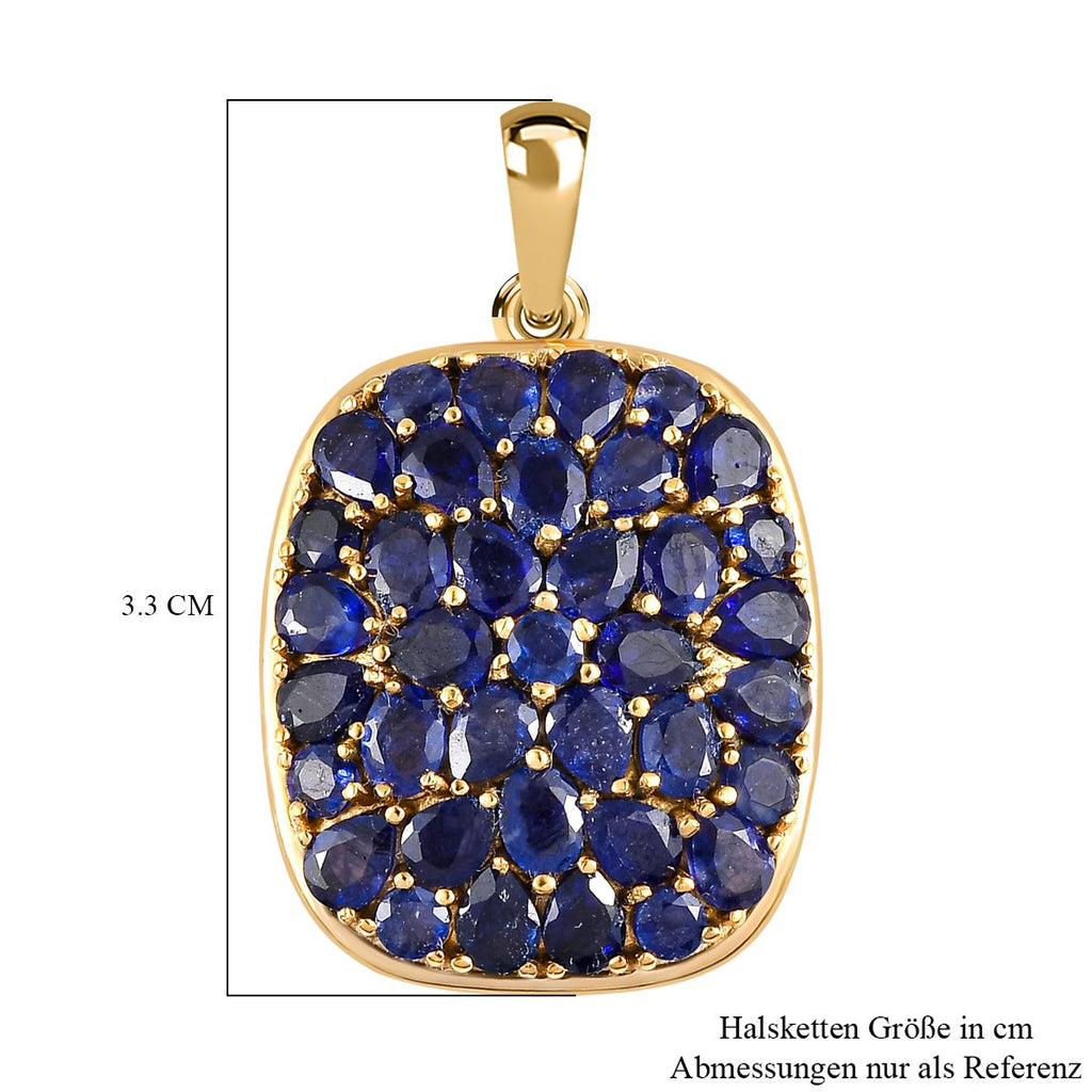 Masoala Saphir (Fissure gefüllt) Anhänger, 925 Silber vergoldet ca. 8.05 ct