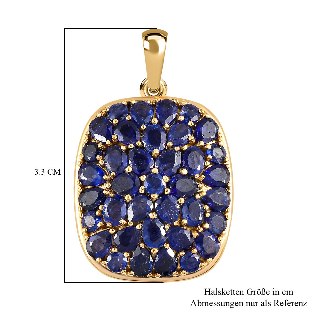 Masoala Saphir (Fissure gefüllt) Anhänger, 925 Silber vergoldet ca. 8.05 ct