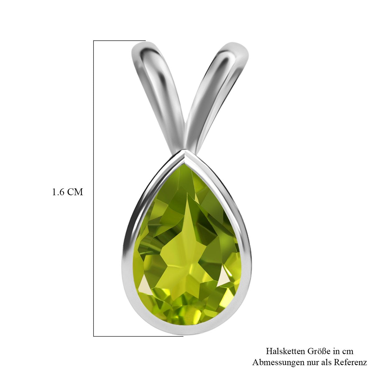 Natürlicher Peridot-Anhänger, 925 Silber ca. 1.36 ct