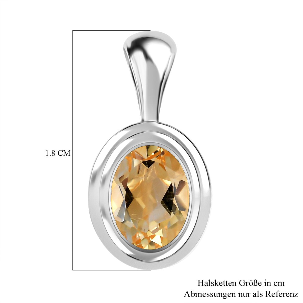 Citrin Anhänger, 925 Silber ca. 1.18 ct
