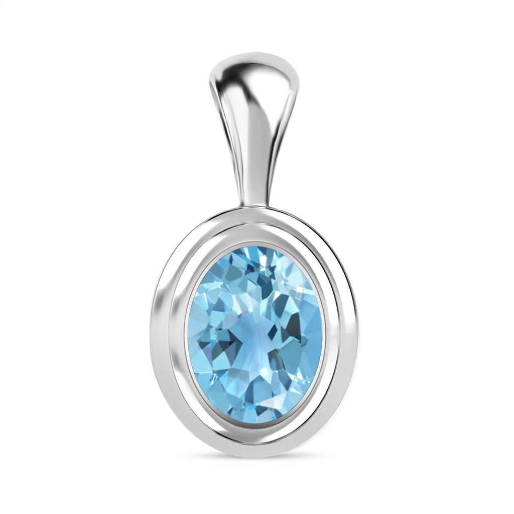 Himmelblauer Topas Anhänger, 925 Silber ca. 1.48 ct