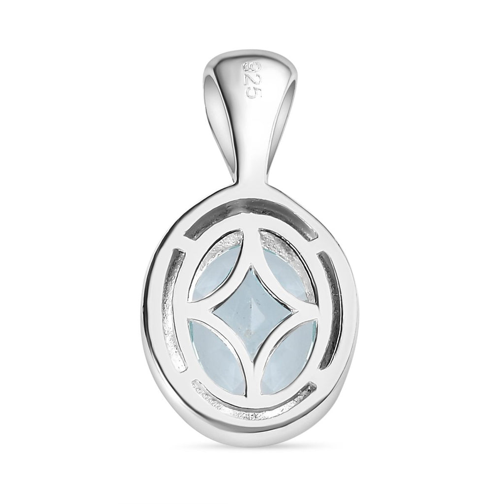 Himmelblauer Topas Anhänger, 925 Silber ca. 1.48 ct