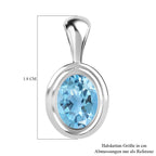 Himmelblauer Topas Anhänger, 925 Silber ca. 1.48 ct