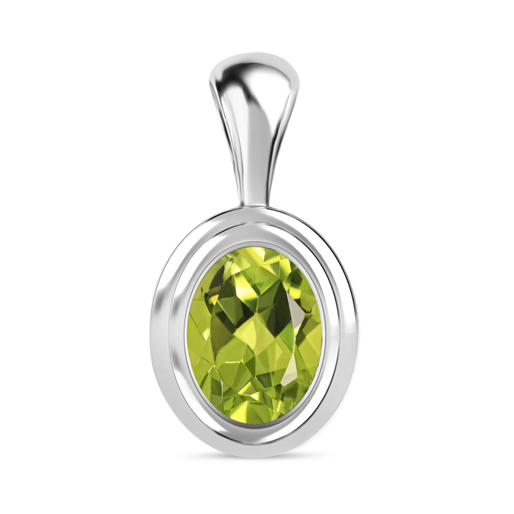 Natürlicher Peridot Anhänger, 925 Silber ca. 1.21 ct