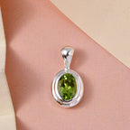 Natürlicher Peridot Anhänger, 925 Silber ca. 1.21 ct