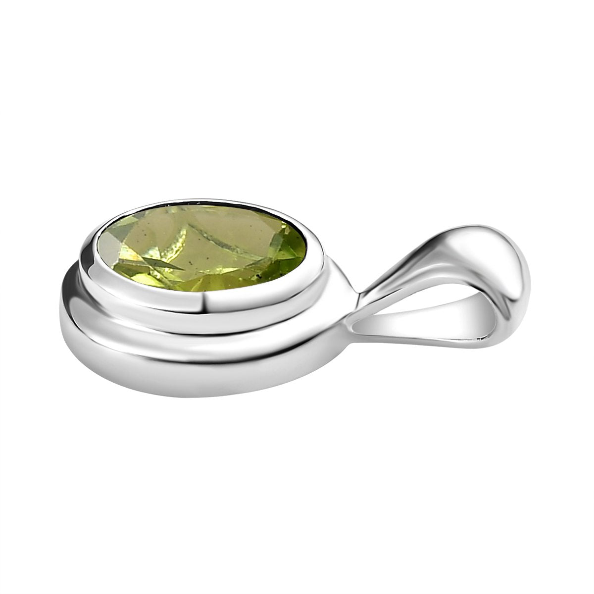 Natürlicher Peridot Anhänger, 925 Silber ca. 1.21 ct