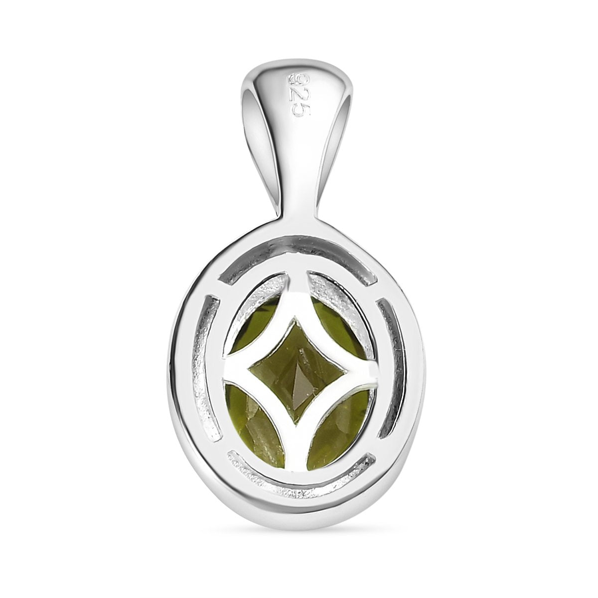 Natürlicher Peridot Anhänger, 925 Silber ca. 1.21 ct