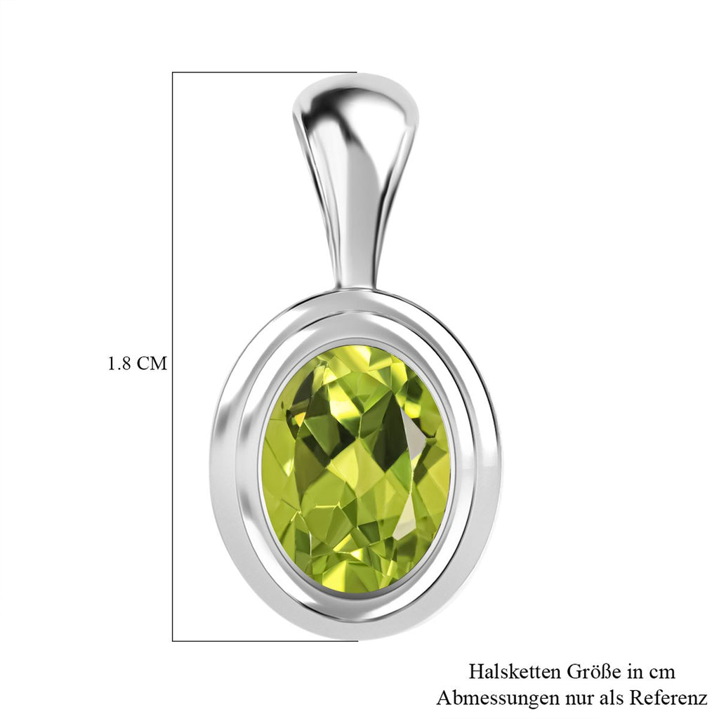 Natürlicher Peridot Anhänger, 925 Silber ca. 1.21 ct