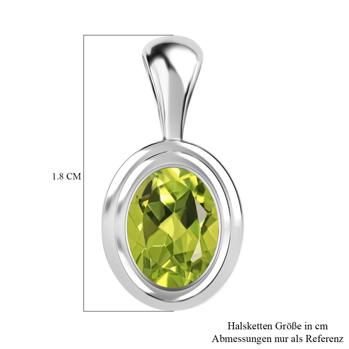 Natürlicher Peridot Anhänger, 925 Silber ca. 1.21 ct