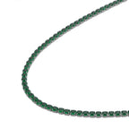 Grüne Zirkonia Halskette, ca. 38 cm, Edelstahl ca. 45,00 ct