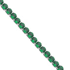 Grüne Zirkonia Halskette, ca. 38 cm, Edelstahl ca. 45,00 ct