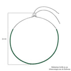 Grüne Zirkonia Halskette, ca. 38 cm, Edelstahl ca. 45,00 ct