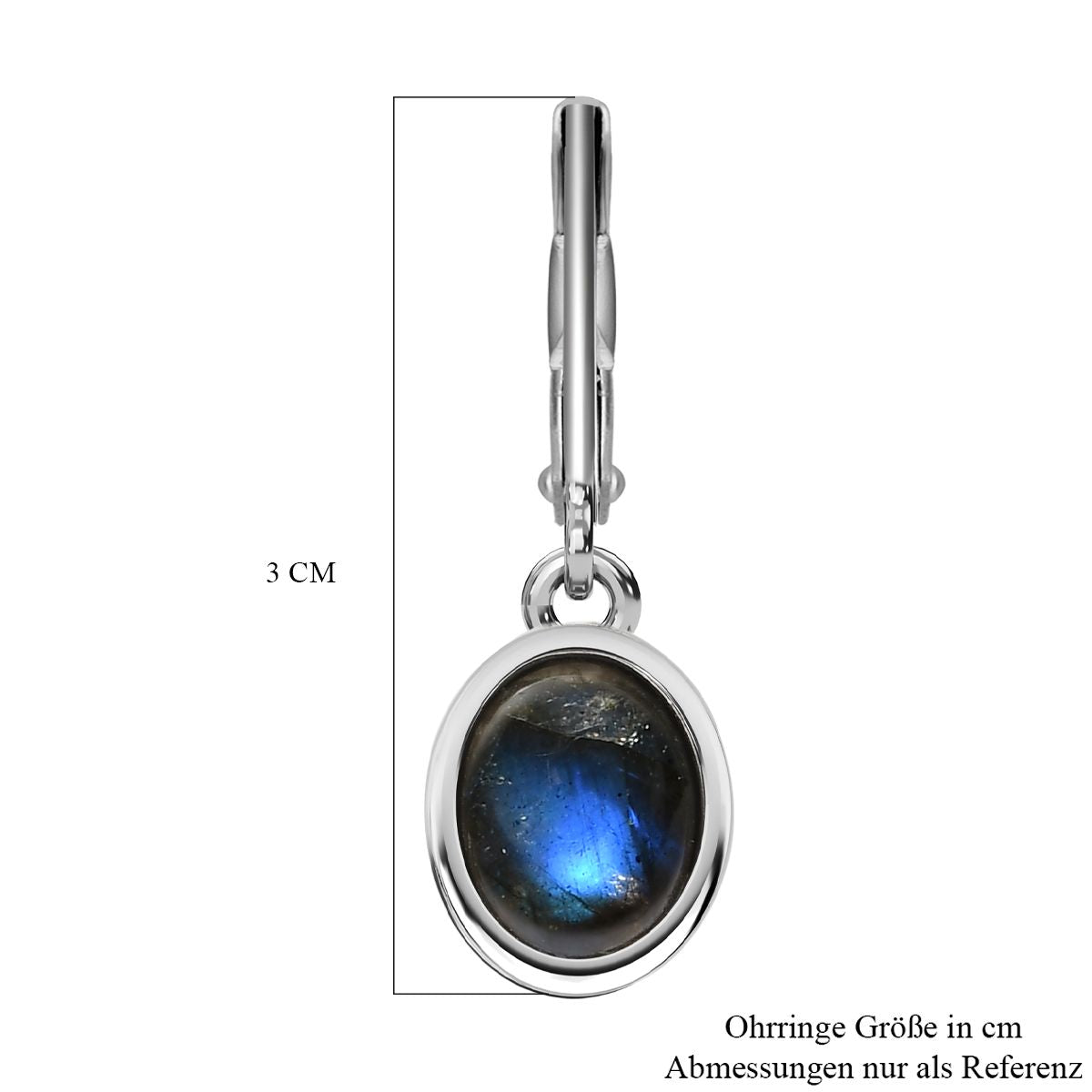 Labradorit Ohrringe  Edelstahl ca. 6,56 ct.