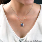 Regenbogen-Drusen Quarz Anhänger, 925 Silber platiniert ca. 3,93 ct