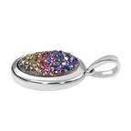 Regenbogen-Drusen Quarz Anhänger, 925 Silber platiniert ca. 3,93 ct