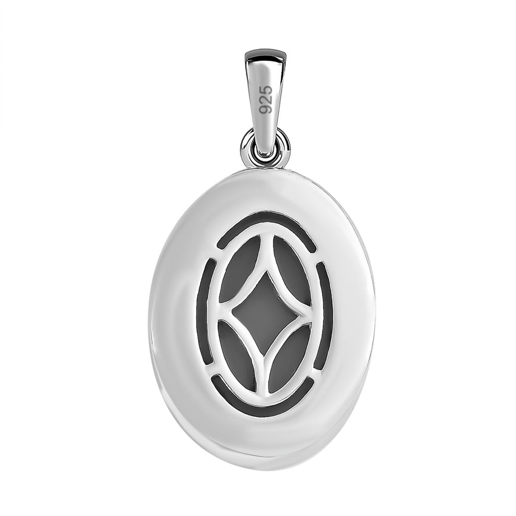 Regenbogen-Drusen Quarz Anhänger, 925 Silber platiniert ca. 3,93 ct