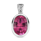 Rosa mystischer Topas Anhänger, 925 Silber platiniert ca. 10,73 ct