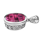 Rosa mystischer Topas Anhänger, 925 Silber platiniert ca. 10,73 ct
