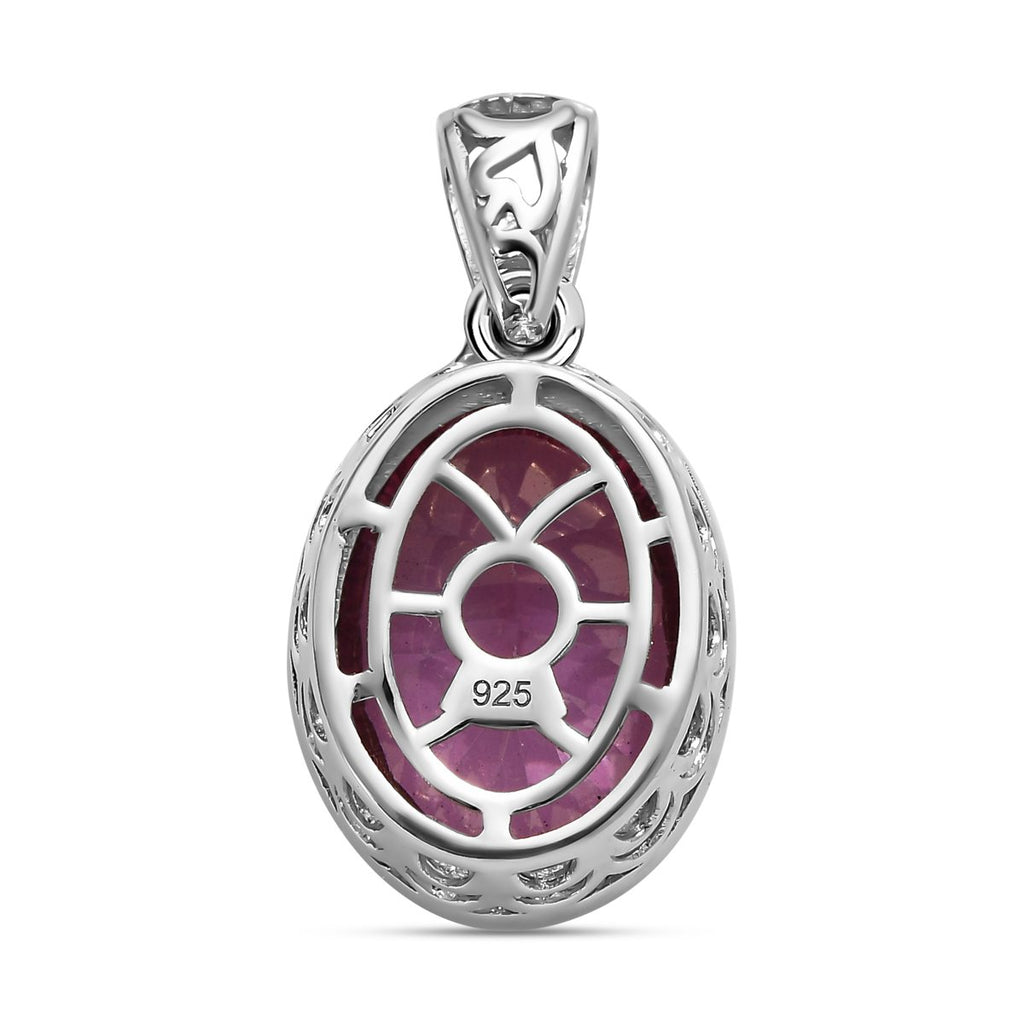 Rosa mystischer Topas Anhänger, 925 Silber platiniert ca. 10,73 ct