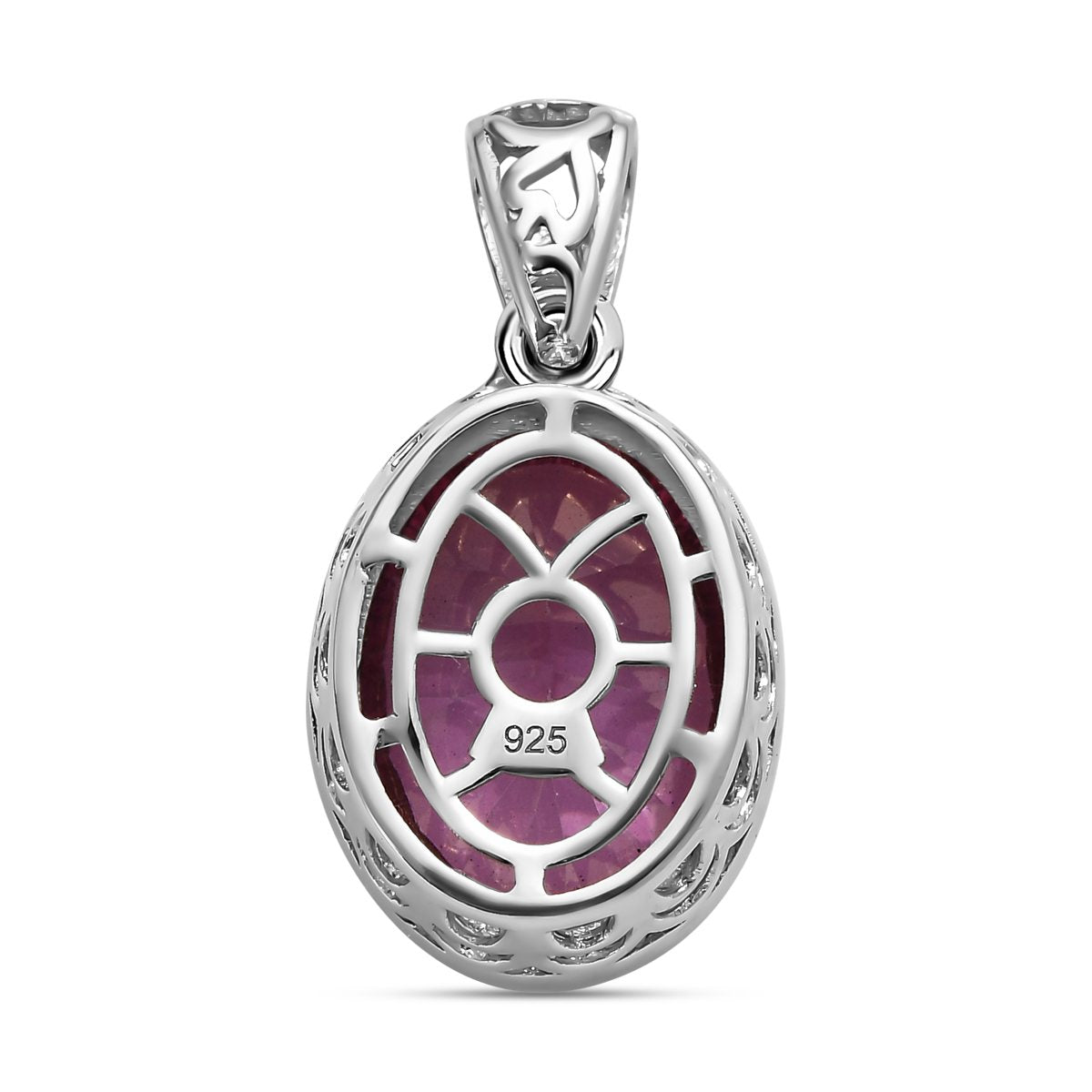 Rosa mystischer Topas Anhänger, 925 Silber platiniert ca. 10,73 ct