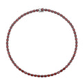 Mosambik Granat Halskette, ca. 45 cm, 925 Silber rhodiniert ca. 61,56 ct