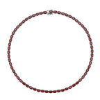 Mosambik Granat Halskette, ca. 45 cm, 925 Silber rhodiniert ca. 61,56 ct
