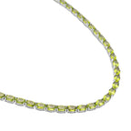 Natürliche, Peridot Halskette, ca. 45 cm, 925 Silber rhodiniert ca. 53.67 ct