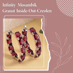 Mosambik Granat-Creolen, 925 Silber rhodiniert ca. 17.67 ct