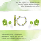 Natürliche Peridot-Creolen, 925 Silber rhodiniert ca. 15.22 ct