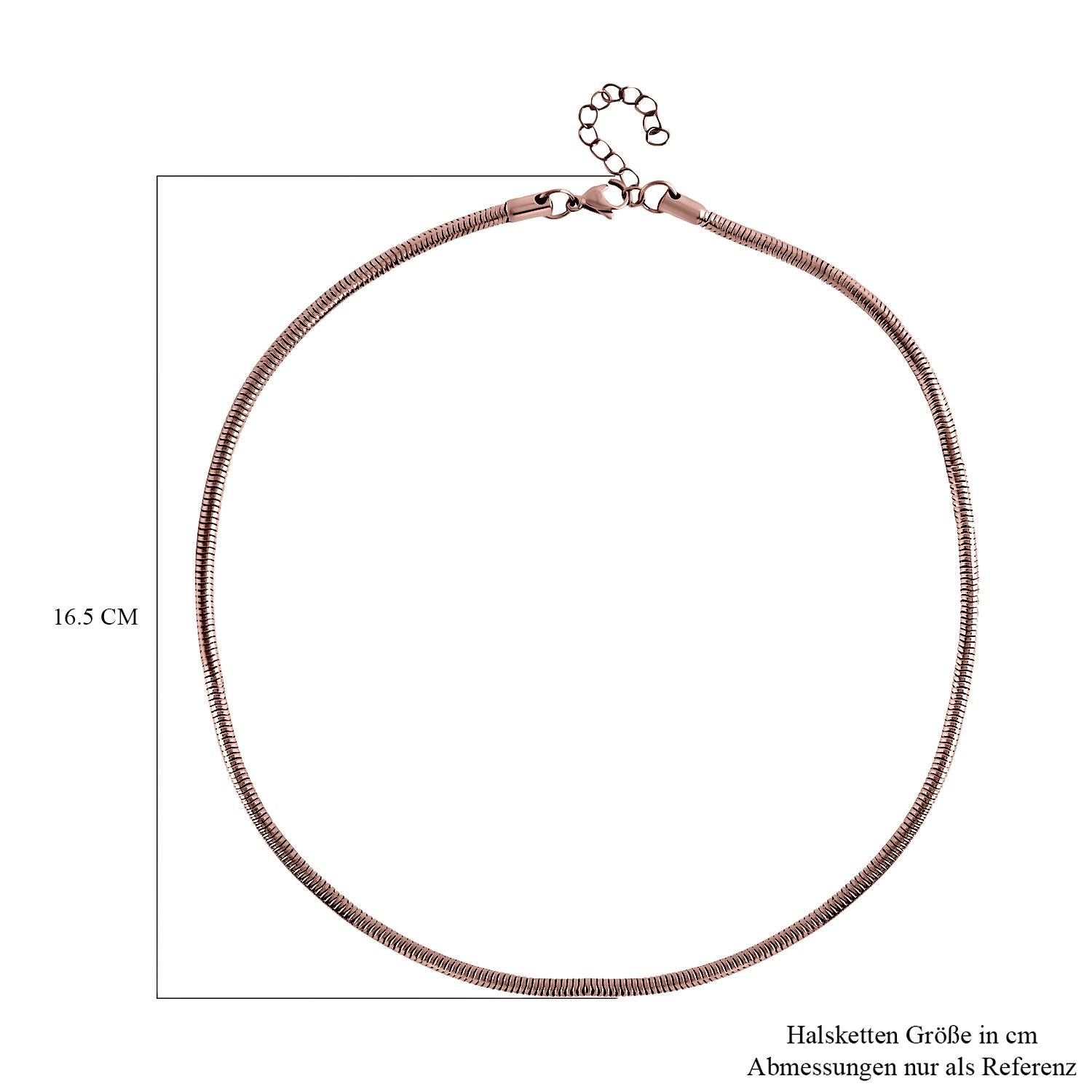 Designer Stil - Halskette, Roséfarbene Edelstahl, ca. 50 cm, ca. 16,80g