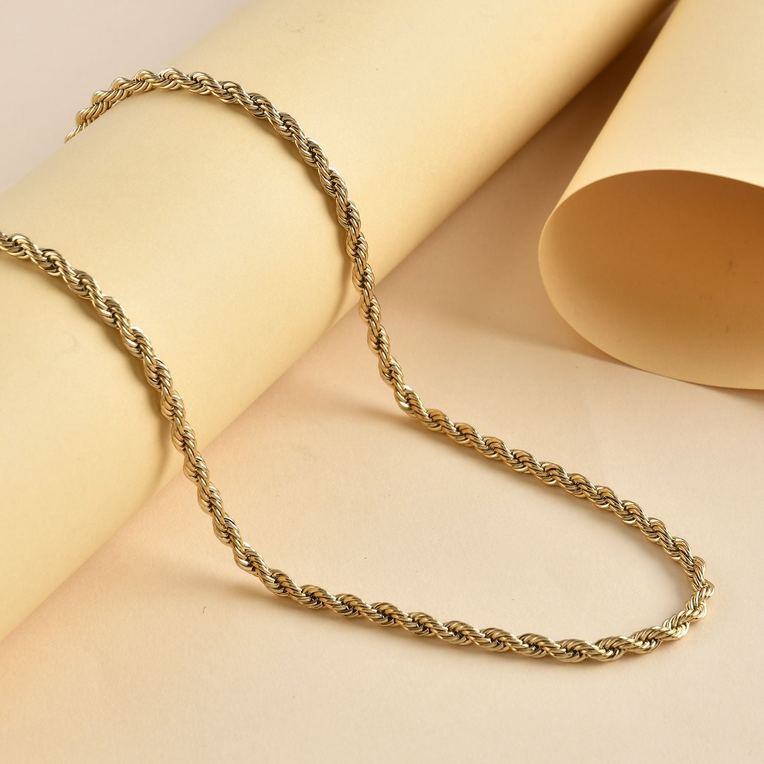 Goldfarbene Edelstahl Halskette, ca. 50 cm, ca. 19,50g