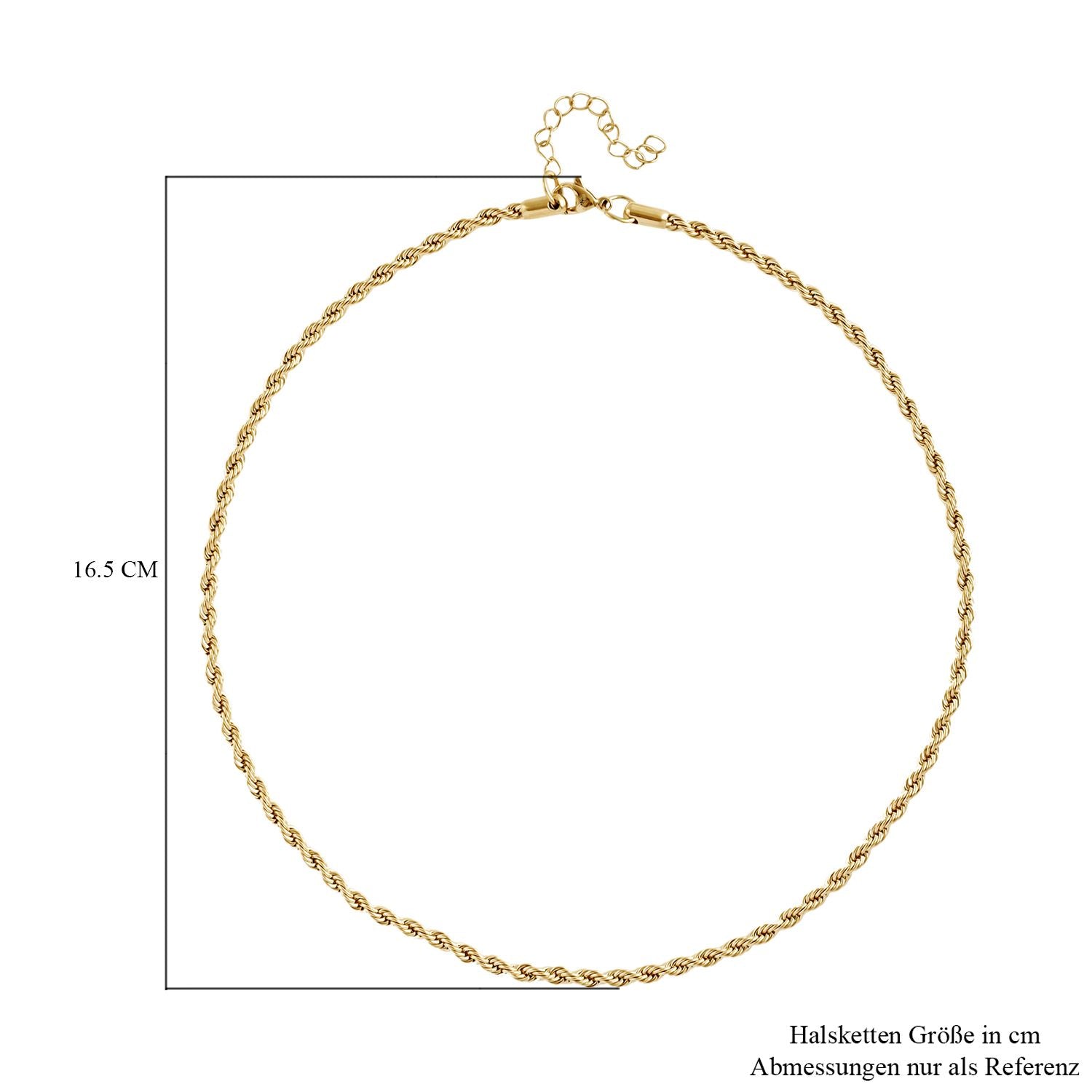 Goldfarbene Edelstahl Halskette, ca. 50 cm, ca. 19,50g