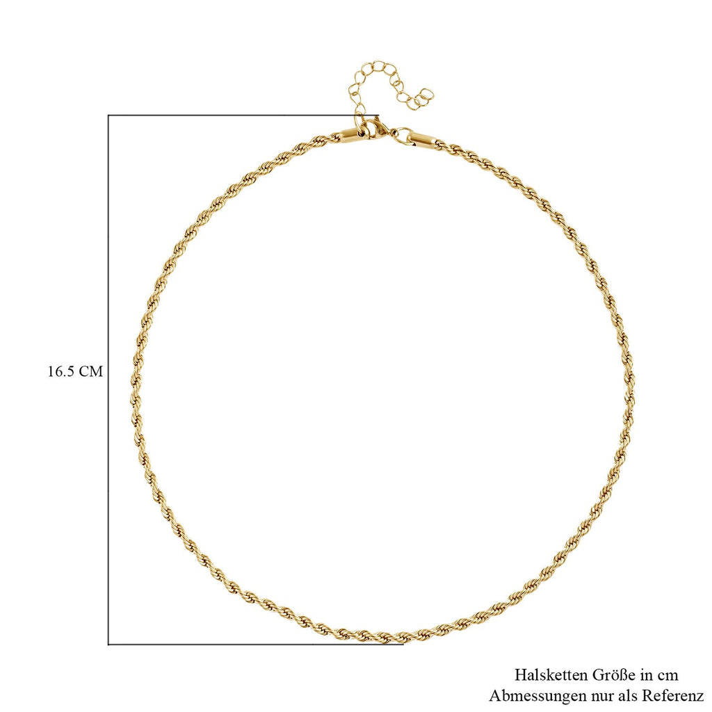 Goldfarbene Edelstahl Halskette, ca. 50 cm, ca. 19,50g