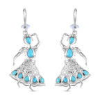 Sleeping Beauty Türkis Ohrringe, 925 Silber ca. 2.71 ct