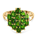 Natürlicher Chromdiopsid und weißer Zirkon Ring, 925 Silber vergoldet (Größe 17.00) ca. 2,79 ct