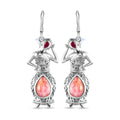 Rhodochrosit und afrikanische Rubin-Ohrringe - 9,28 ct.