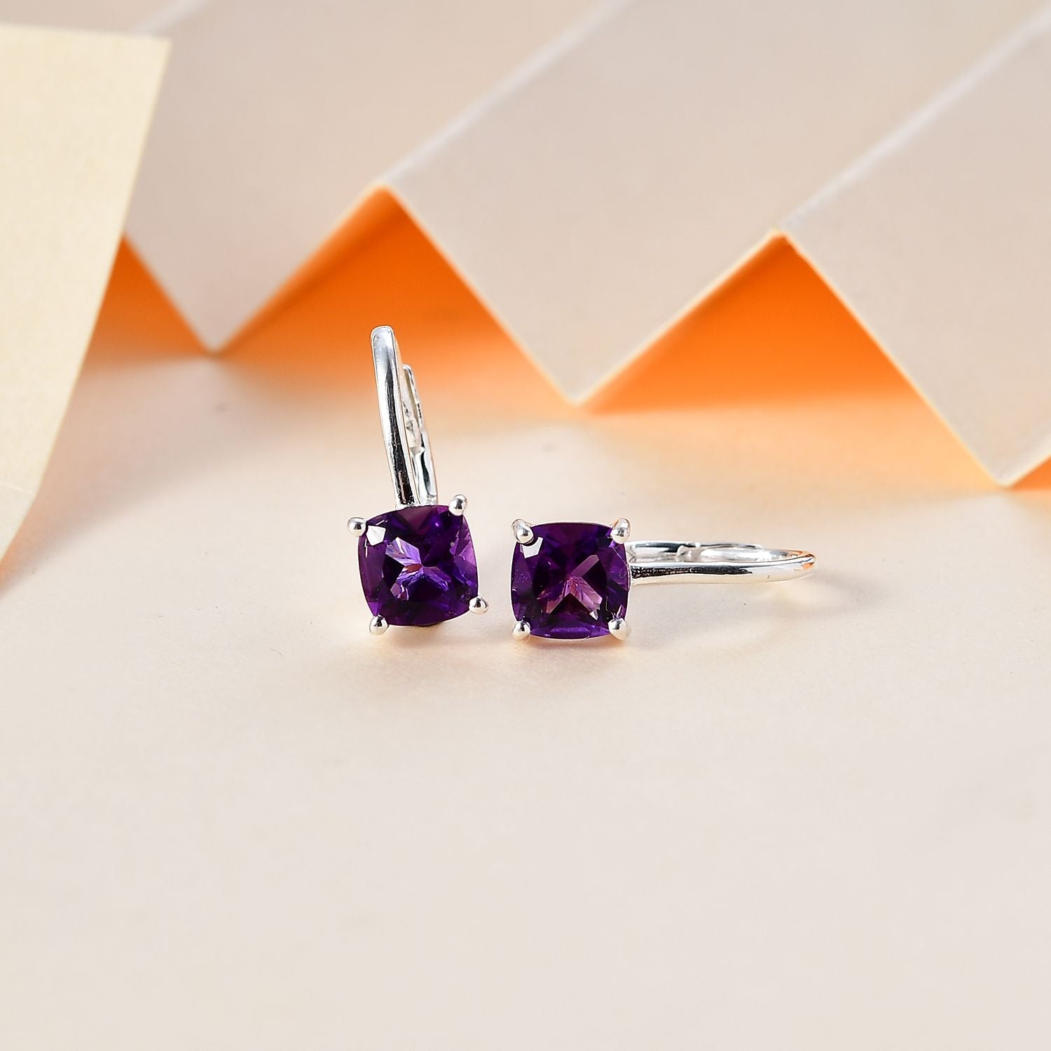 Afrikanische Amethyst Ohrringe, 925 Silber ca. 1.83 ct