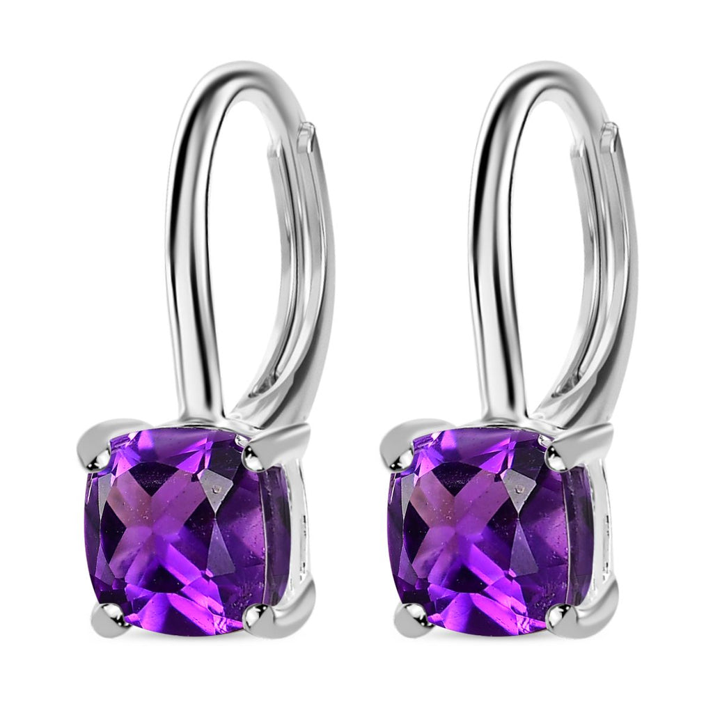 Afrikanische Amethyst Ohrringe, 925 Silber ca. 1.83 ct