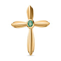 Kolumbianischer Smaragd Kreuz-Anhänger, 925 Silber vergoldet ca. 0.16 ct