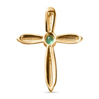 Kolumbianischer Smaragd Kreuz-Anhänger, 925 Silber vergoldet ca. 0.16 ct