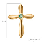 Kolumbianischer Smaragd Kreuz-Anhänger, 925 Silber vergoldet ca. 0.16 ct