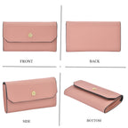 100% Echtleder Clutch mit RFID Schuz, 120 cm metall Riehmen, 20x12 cm, Rosa