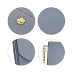 100% Echtleder Clutch mit RFID Schuz, 120 cm metall Riehmen, 20x12 cm, grau