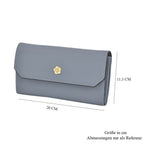 100% Echtleder Clutch mit RFID Schuz, 120 cm metall Riehmen, 20x12 cm, grau